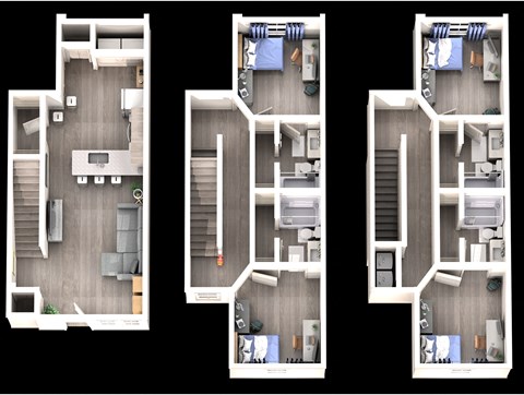 Floor plan for 4 beds, 4 baths, 402 sqft